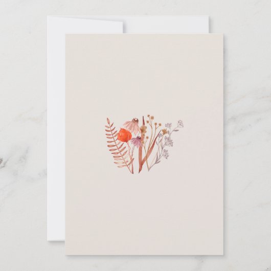 Rustic Boho Chic Bege Wildflowers Rehearsal Dinner Kaart (Achterkant)