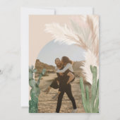 Rustic Boho chic cactus pampas arch foto bruiloft Kaart (Achterkant)
