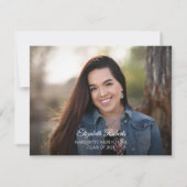 Rustic Boho Chic Floral Pampas Grass Afstuderen Kaart (Achterkant)