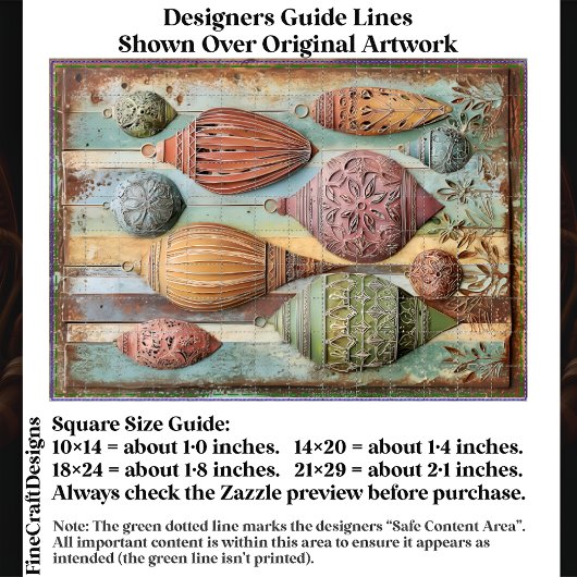 Rustic Boho Chic Holiday Ornaments EA1L Decoupage Tissuepapier