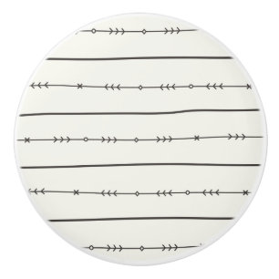 Rustic Boho Chic Trendy Modern Arrow Ivory Keramische Knop