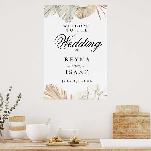 Rustic Boho-Chic Wedding Welkom Poster (Keuken)