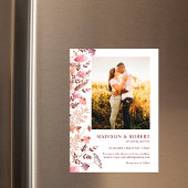 Rustic Boho Chic Wildflower Photo Save The Date Magnetische Uitnodiging