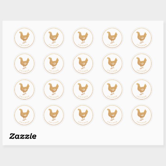 Rustic Boho Chic Wildflowers Chicken Meal Choice Ronde Sticker (Vel)