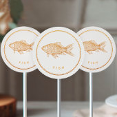 Rustic Boho Chic Wildflowers Fish Meal Choice  Ronde Sticker