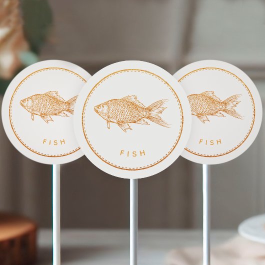 Rustic Boho Chic Wildflowers Fish Meal Choice  Ronde Sticker