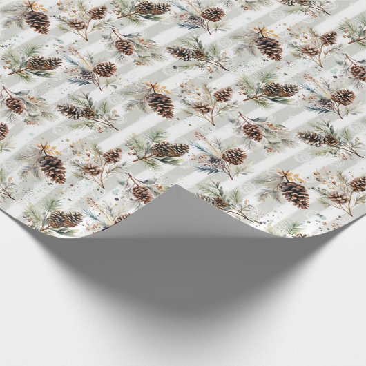 Rustic Boho Christmas Pine Farmhouse Pattern Cadeaupapier (Hoek)