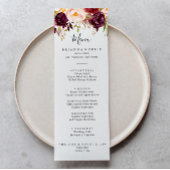 Rustic Boho Colorful Floral Dinner Menu