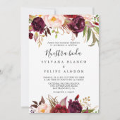 Rustic Boho Colorful Floral Nuestra Boda Wedding Kaart (Voorkant)