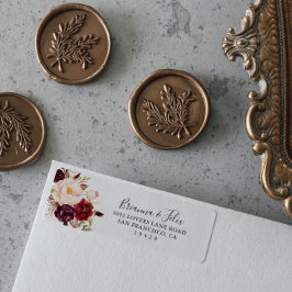 Rustic Boho Colorful Floral Return Address Label