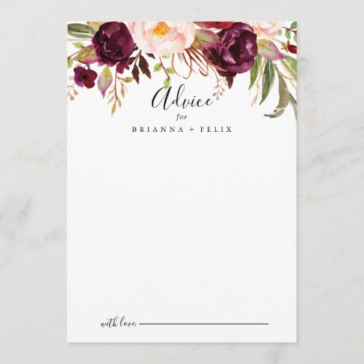 Rustic Boho Colorful Floral Wedding Advieskaart (Voorkant)