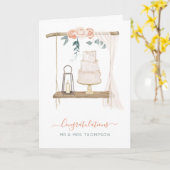 Rustic Boho Congrats Passen getrouwd Name Wedding  Kaart (Gele Bloem)