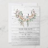 Rustic Boho Cotton and Eucalyptus Bohemian Wedding Save The Date (Voorkant)