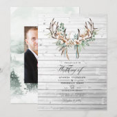 Rustic Boho Cotton and Eucalyptus Boho Wedding Kaart (Voorkant / Achterkant)