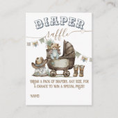 Rustic Boho Country Boy Shower diaper raffle Informatiekaartje (Voorkant)