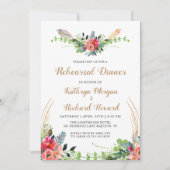 Rustic Boho Country Floral Garden Rehearsal Dinner Kaart (Voorkant)