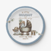 Rustic Boho Country Wild West Boy Shower Papieren Bordje (Voorkant)