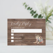 Rustic Boho Cowboy Boots Westerne bruiloft RSVP Kaartje (Staand voorkant)