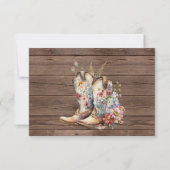 Rustic Boho Cowboy Boots Westerne bruiloft RSVP Kaartje (Achterkant)