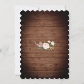 Rustic Boho Cowgirl Floral Boots Birthday Party Kaart (Achterkant)