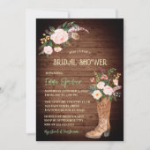 Rustic Boho Cowgirl Floral Boots Vrijgezellenfeest Kaart (Voorkant)