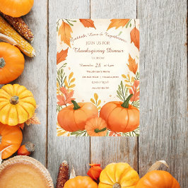 Rustic Boho Cozy Autumn Thanksgiving Invitation Kaart