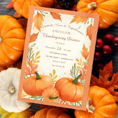 Rustic Boho Cozy Autumn Thanksgiving Invitation Kaart
