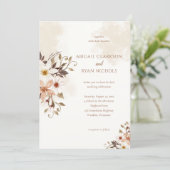 Rustic Boho Daisy Wedding Kaart (Staand voorkant)