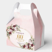 Rustic Boho Deep Red Floral 60 Birthday Favor Box Bedankdoosjes