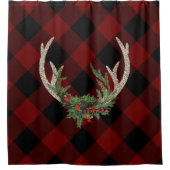Rustic Boho Deer Antlers | kersttouw Douchegordijn (Voorkant)