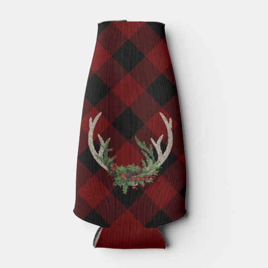 Rustic Boho Deer Antlers | kersttouw Flesjeskoeler (Voorkant)