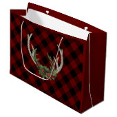 Rustic Boho Deer Antlers | kersttouw Groot Cadeauzakje (Voorkant Gekanteld)