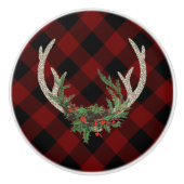 Rustic Boho Deer Antlers | kersttouw Keramische Knop (Voorkant)