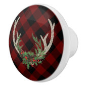 Rustic Boho Deer Antlers | kersttouw Keramische Knop (Rechts)