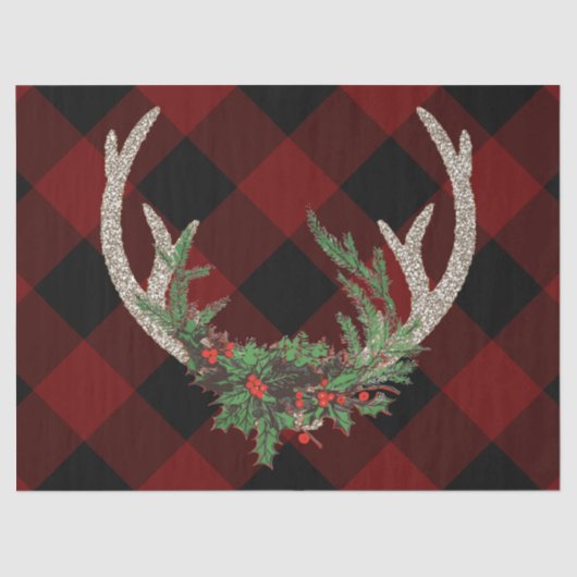 Rustic Boho Deer Antlers | kersttouw Tissuepapier (Voorkant)