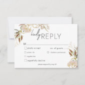 Rustic Boho Delicate Fall Wildflowers Wedding RSVP Kaartje (Voorkant)