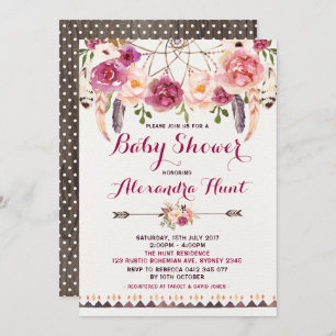 Rustic Boho Dreamweaver Baby shower Uitnodiging