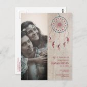 Rustic Boho Dreamweaver Photo Couple Verloving Briefkaart (Voorkant / Achterkant)