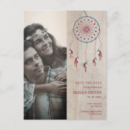 Rustic Boho Dreamweaver Photo Couple Verloving Briefkaart