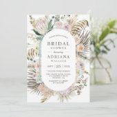 Rustic Boho Dried Palm Pampas Floral Vrijgezellenf Kaart (Staand voorkant)