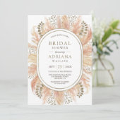 Rustic Boho Dried Pampas Grass Oval Vrijgezellenfe Kaart (Staand voorkant)