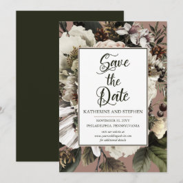 Rustic Boho Dusty Pink Floral Bouquet Save The Date
