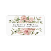 Rustic Boho Dusty Pink Rose Floral Address Label (Voorkant)