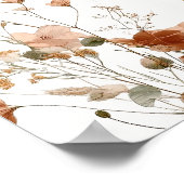 Rustic Boho Dusty Roos Wildflower Doop Welkom Poster (Hoek)