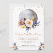 Rustic Boho Earthy Floral Moon Baby shower Kaart (Voorkant)