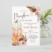 Rustic Boho Een kleine pompoen op weg naar Invitat Kaart (Staand voorkant)