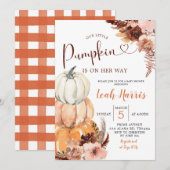 Rustic Boho Een kleine pompoen op weg naar Invitat Kaart (Voorkant / Achterkant)