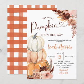 Rustic Boho Een kleine pompoen op weg naar Invitat Kaart