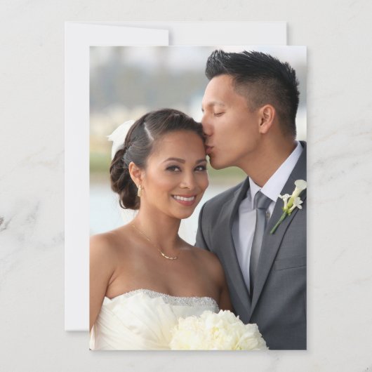 Rustic Boho Elegant Floral Casual Wedding Kaart (Achterkant)