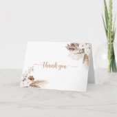 Rustic Boho Elegant Floral Folded Wedding Bedankkaart (Voorkant)